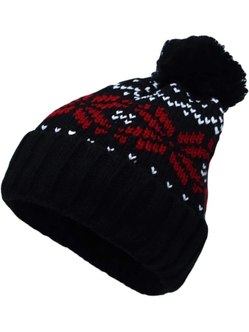 Cozy Knit Nordic Bobble Pom Beanie Hat - Winter Warmth & Style Accessory